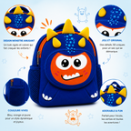 Sac à Dos Enfant Dinosaure Milai Duo - Bleu Roi & Orange – Léger et Compact pour la Maternelle