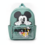 Sac à Dos Maternelle Mickey Vert avec Poche Transparente – 35 × 25 × 12 cm