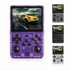 Console de jeu portable R36S 64 Go violette avec écran couleur et doubles joysticks