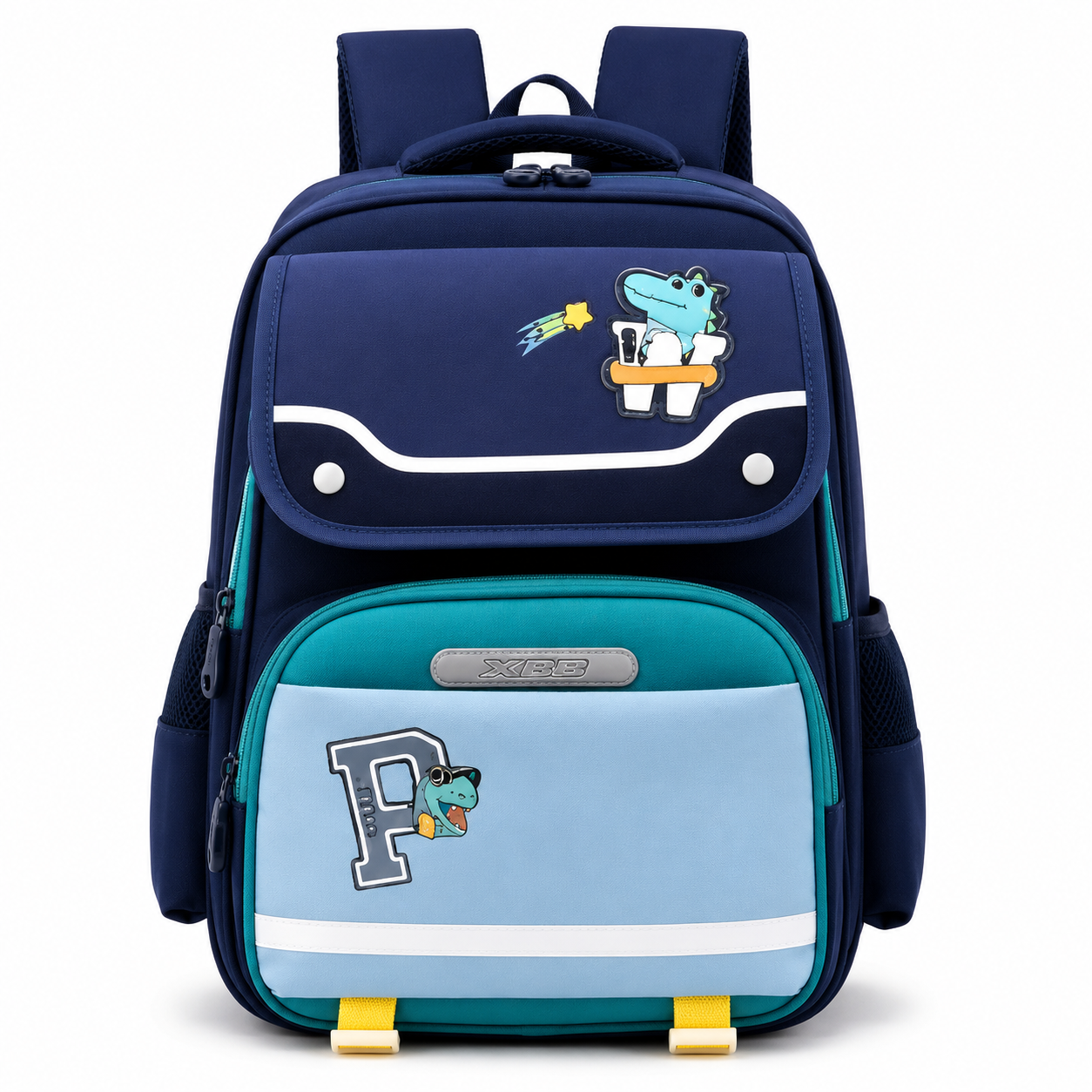 Sac à Dos Scolaire Enfant Dinosaure Bleu Classes de CM – Grande Capacité – Dos Respirant – Bretelles Rembourrées – Kidoo