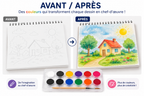 Deli Color Emotion Peinture Aquarelle  12 Couleurs avec Pinceau – Palette Créative Enfant