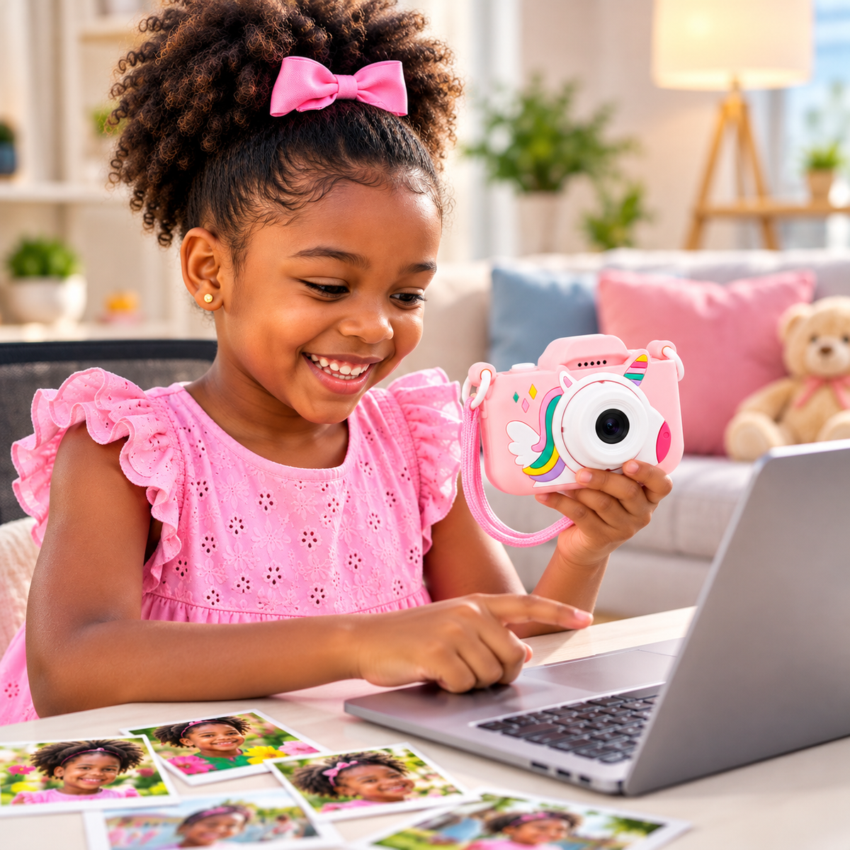 Appareil Photo Numérique Enfant Licorne avec Écran 2" – Photo, Vidéo & Jeux – Rose ou Bleu