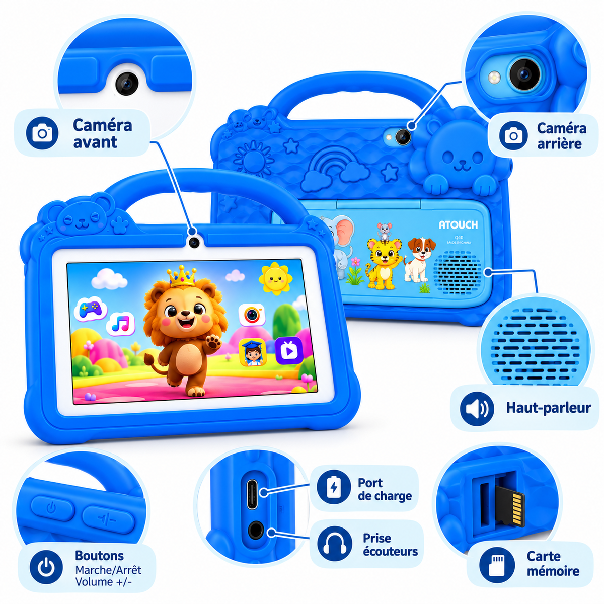 Tablette Enfant Q40 Lite 7 Pouces – 8 Go + 256 Go – Android