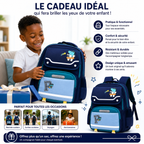 Sac à Dos Scolaire Enfant Dinosaure Bleu Classes de CM – Grande Capacité – Dos Respirant – Bretelles Rembourrées – Kidoo