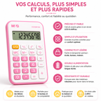 M&G Mini Calculatrice de Poche8 Chiffres – Rose & Blanche