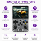 Console de Jeu Portable R36S 64 Go – Écran Couleur, Système Linux et Jeux Rétro