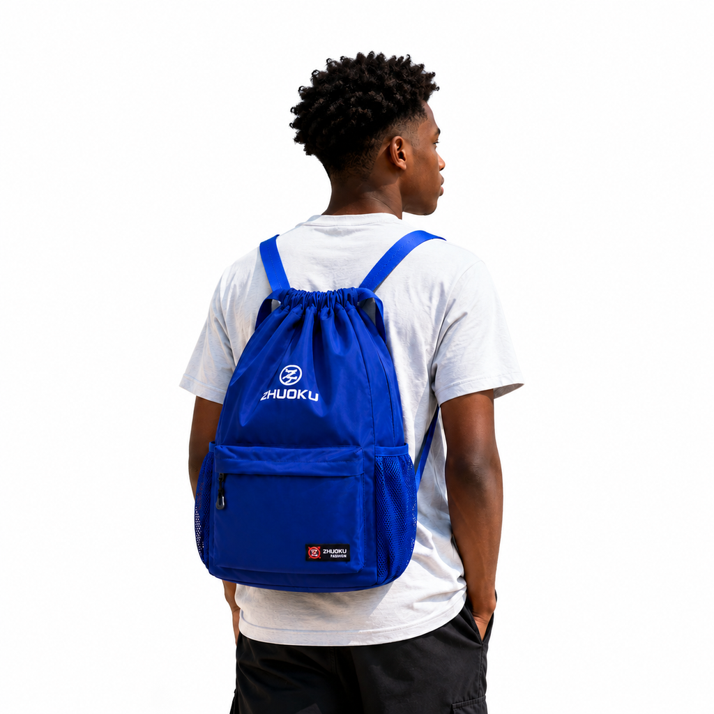 ZHUOKU Sac à dos à cordon Bleu Roi - 40 cm – Léger, Spacieux et Polyvalent