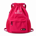 Sac à dos à cordon rose fuchsia 40 x 40 x 19 cm avec poche avant zippée et poches latérales – Kidoo
