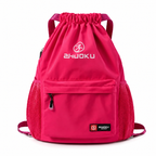Sac à dos à cordon rose fuchsia 40 x 40 x 19 cm avec poche avant zippée et poches latérales – Kidoo