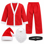 Costume Père Noël Adulte – 5 Pièces – Taille Unique – Rouge & Blanc