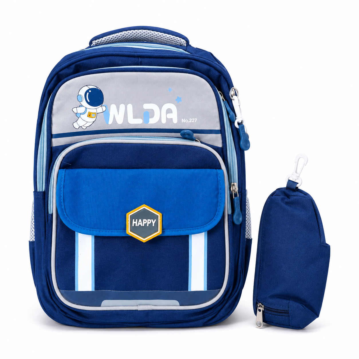Sac à Dos Scolaire Enfant Astronaute WLDA – Grande Capacité pour Classes de CE et CM - 41 × 30 × 16 cm – Bleu