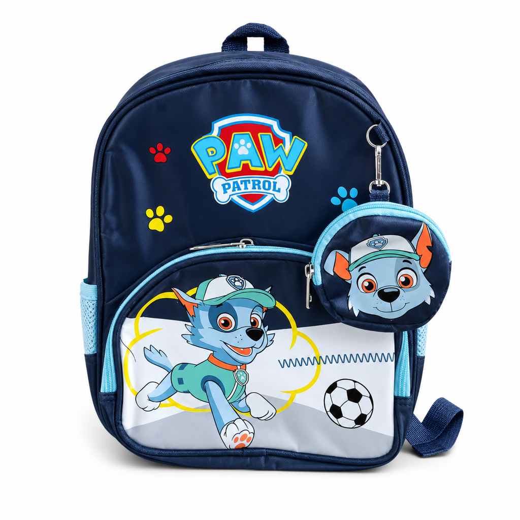 Sac à Dos Enfant Paw Patrol Marshall - Maternelle & CP - Bleu Marine – avec Petite Trousse Amovible
