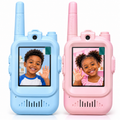 Talkie-Walkies Vidéo Enfant avec Écran 2", Caméra & Photos – Bleu + Rose – Lot de 2