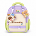 Sac à Dos Maternelle P.Bear Kids - Violet, Beige et Vert – 2 à 5 Ans