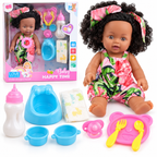 Poupée Bébé 30 cm avec Accessoires – Biberon, Pot, Tétine & Set Repas