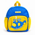 Sac à Dos Crèche & Maternelle Hélicoptère 3D Bleu Jaune – 25 × 23 × 12 cm