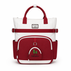 Sac à Dos Scolaire Fille Style Coréen en Toile - Rouge et Blanc – Collège & Lycée