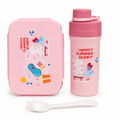 Set Repas Enfant Happy Summer Bunny – Lunch Box Compartimentée + Gourde Rose