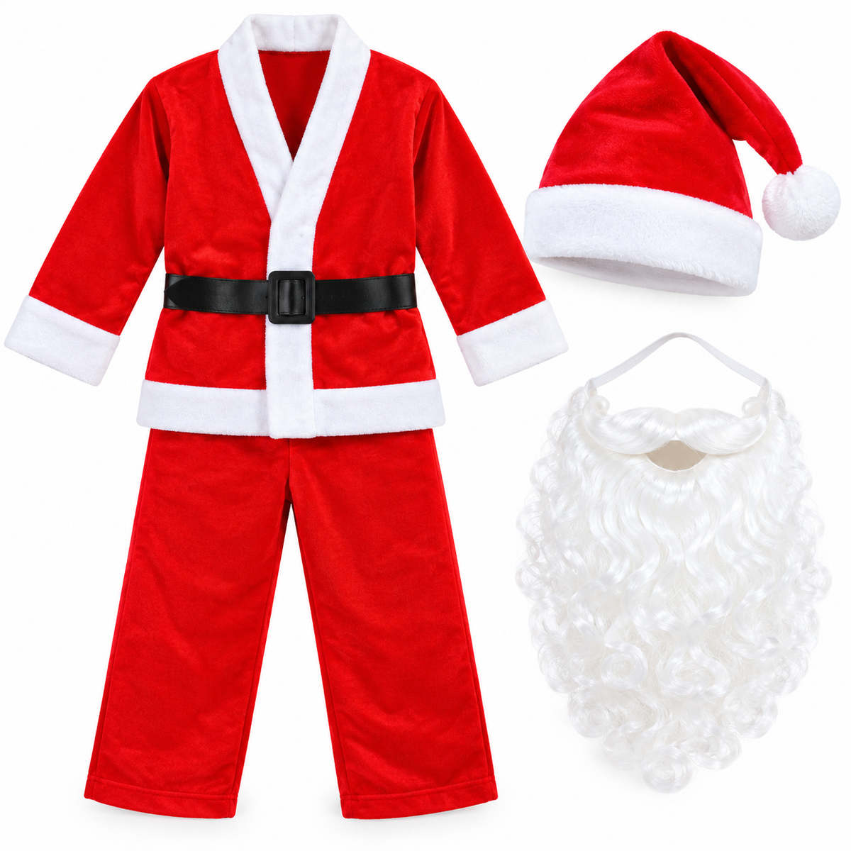 Costume Père Noël Enfant – Rouge & Blanc – 0 à 13 Ans