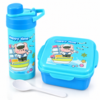Set Lunch Box + Gourde Enfant Bleu Happy Time – Gourde 500 ml – 14 cm
