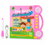 Livre Éducatif Électronique Bilingue Français–Anglais – 180+ Mots – Rose – Dès 3 Ans - Rechargeable