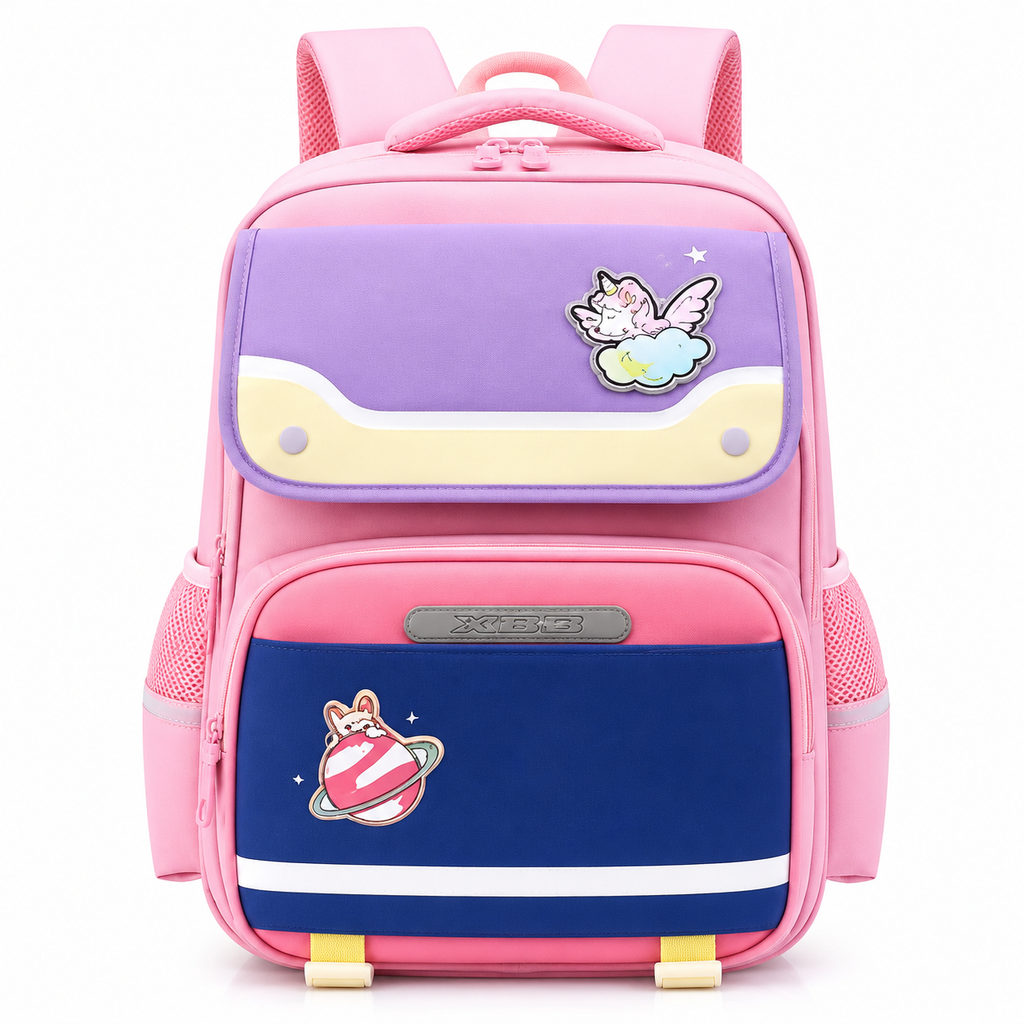 Sac à Dos Scolaire Fille Licorne Rose Classes de CM – Grande Capacité – Dos Respirant – Bretelles Rembourrées