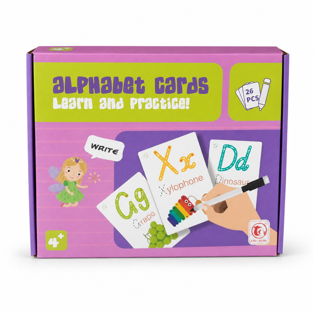 Cartes Alphabet Effaçables – Apprendre & Tracer les Lettres – 26 pièces