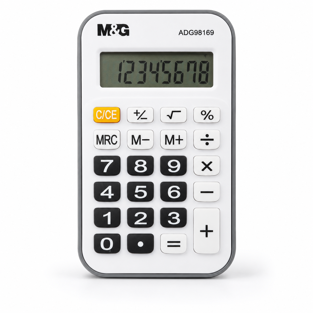 M&G Mini Calculatrice de Poche 8 Chiffres – Gris & Blanc