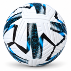 Ballon de Football Junior – 18 cm – Blanc, Noir & Bleu – 6 à 9 Ans