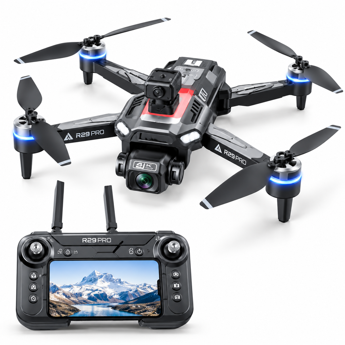 Drone R29 Pro GPS Pliable – Caméra 4K – Brushless – Double Batterie – Retour Automatique