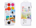 Deli Color Emotion Peinture Aquarelle  12 Couleurs avec Pinceau – Palette Créative Enfant
