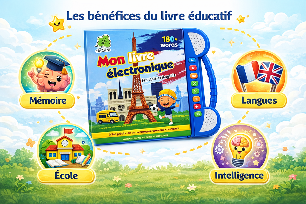 Livre Éducatif Électronique Bilingue Français Anglais – 180 Mots – Apprentissage Enfant