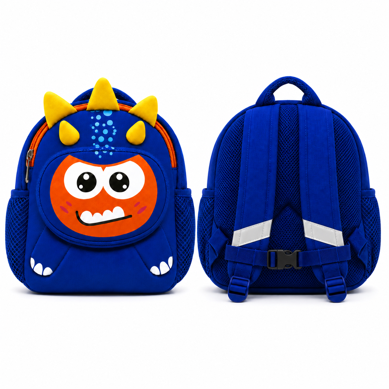 Sac à Dos Enfant Dinosaure Milai Duo - Bleu Roi & Orange – Léger et Compact pour la Maternelle