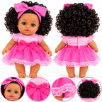 Poupée Bébé Fille Parlante 30 cm – Robe Rose & Grand Nœud
