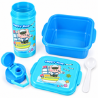 Set Lunch Box + Gourde Enfant Bleu Happy Time – Gourde 500 ml – 14 cm