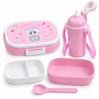 Lunch Box Enfant Rose Baby Three avec Gourde – 2 Compartiments