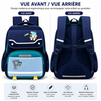Sac à Dos Scolaire Enfant Dinosaure Bleu Classes de CM – Grande Capacité – Dos Respirant – Bretelles Rembourrées – Kidoo