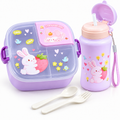 Set Lunch Box Compartimentée + Gourde 500 ml – Lapin Fraise Lilas