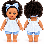 Poupée Bébé Fille Parlante 30 cm – Tenue Blanche & Bleu Clair