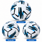Ballon de Football Junior – 18 cm – Blanc, Noir & Bleu – 6 à 9 Ans