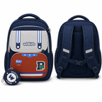 Sac à Dos Scolaire Wldkids - Classes de CE1 & CE2 – Bleu & Gris – Grande Capacité avec Trousse Ronde Amovible