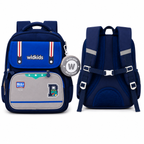Sac à Dos Scolaire Enfant Wldkids Bleu - Classes de CE & CM – Grande Capacité avec Trousse Ronde Amovible