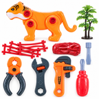 Set d’Outils Enfant avec Tigre Démontable – Jeu de Bricolage – 3 Ans+