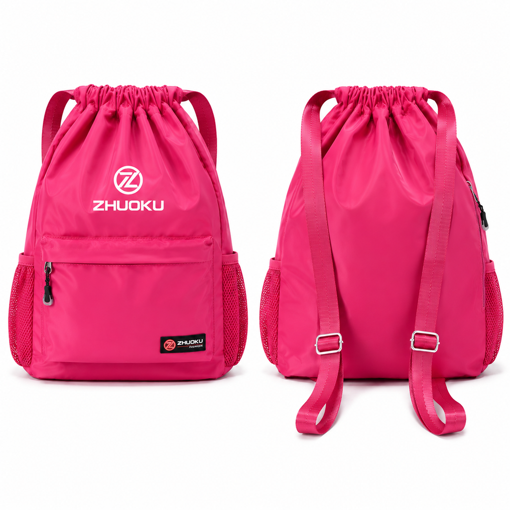 Sac à Dos à Cordon Rose Fuchsia 40 cm – Léger, Spacieux et Polyvalent