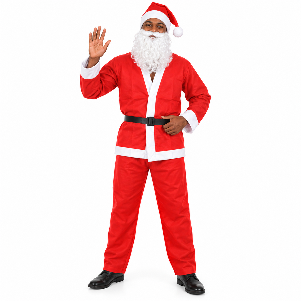 Costume Père Noël Adulte – 5 Pièces – Taille Unique – Rouge & Blanc