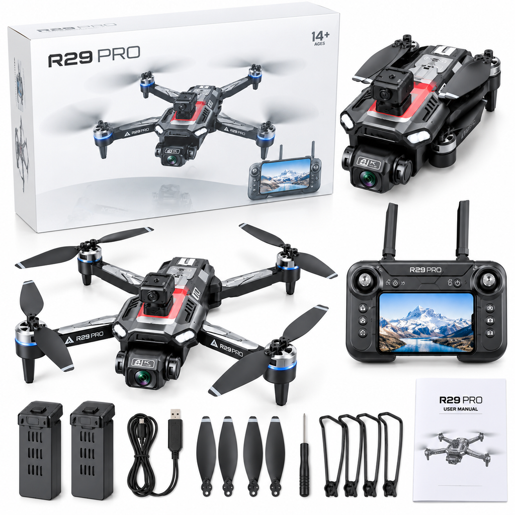 Drone R29 Pro GPS Pliable – Caméra 4K – Brushless – Double Batterie – Retour Automatique