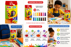 Peinture Aquarelle M&G 12 Couleurs en Tubes 5 ml – Kit Créatif Enfant
