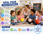 Lot de 4 Balles Souples Sportives pour Enfants – Football, Tennis, Baseball et Basketball