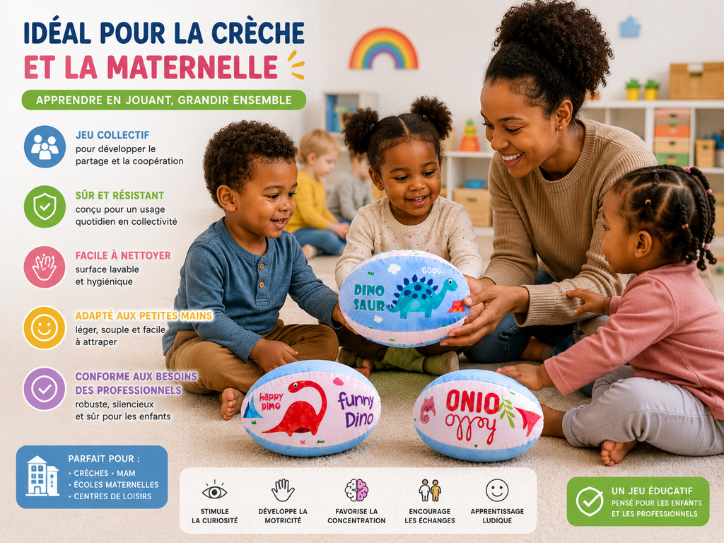 Lot de 3 Ballons Souples Dinosaure pour Bébé et Enfant – Jeu Sensoriel et Motricité
