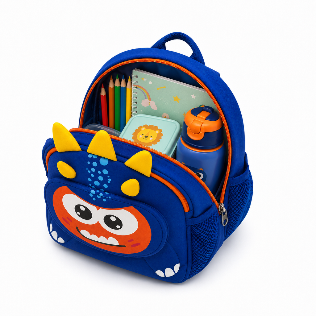Sac à Dos Enfant Dinosaure Milai Duo - Bleu Roi & Orange – Léger et Compact pour la Maternelle